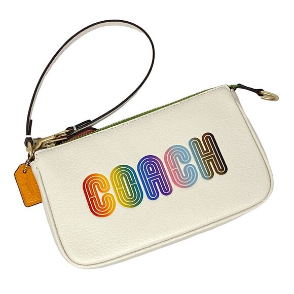 Coach Nolita 19 With Rainbow Coach Chalk White Multi CA438 - Picture 1 of 4